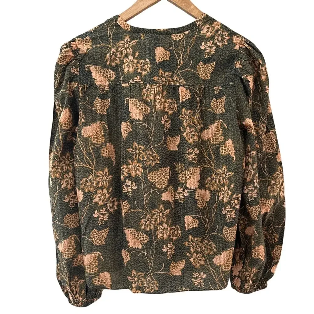Ulla Johnson Tillie Blouse in Balsam Cotton Blend Voile Size 6